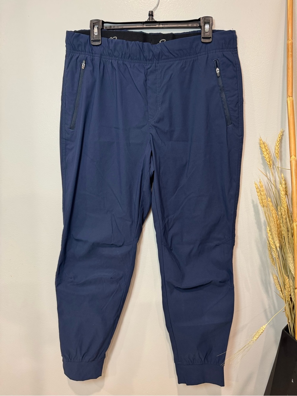 Eddie Bauer Blue Jogger Pants Women’s Size 14 Elastic Waist Zip Pockets